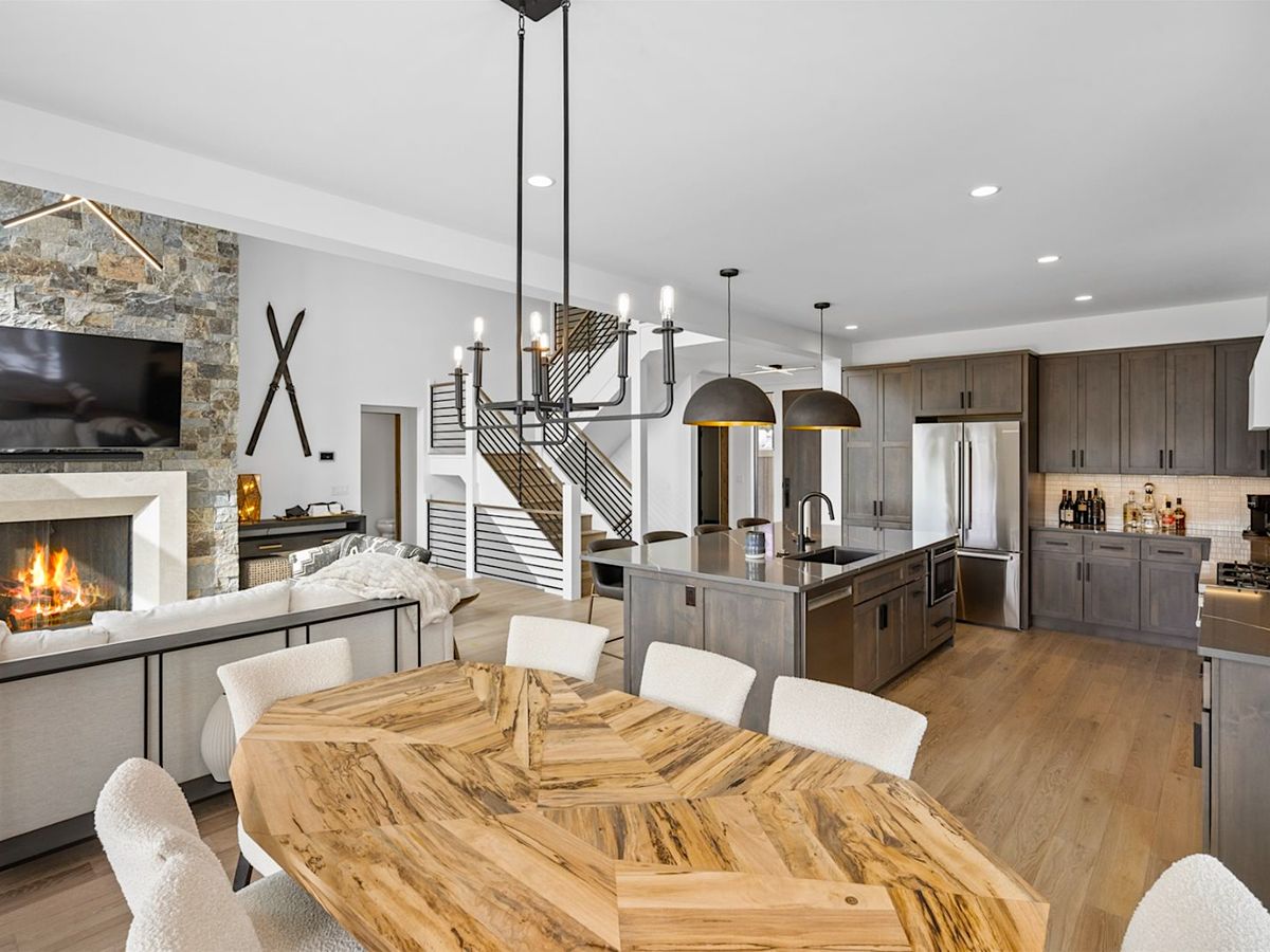 Modern Mountain Kitchen in Luxury Big Sky Montana Vacation Rental