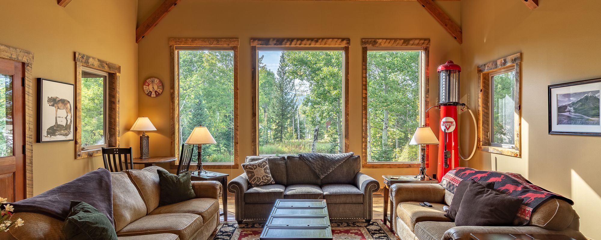 Living room in a West Yellowstone, MT vacation rental.