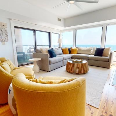 Living room in a Wild Dunes vacation rental