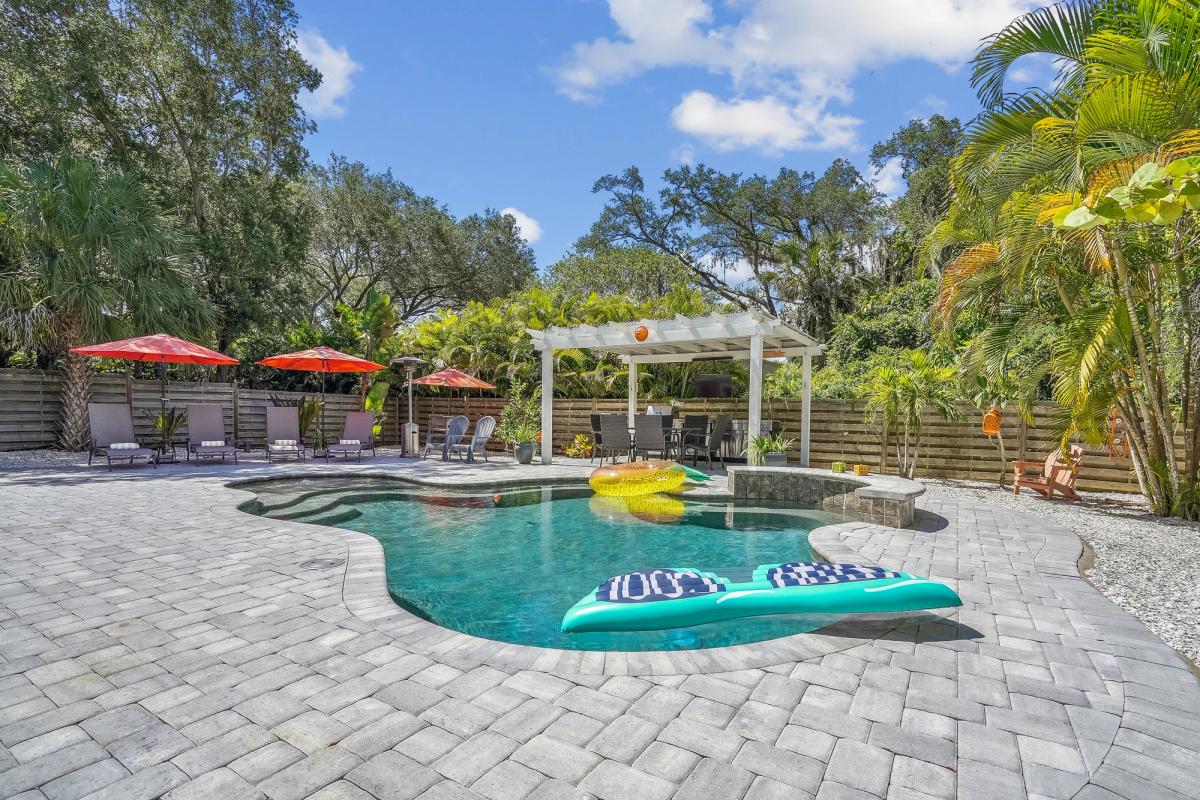 Private pool at a Sarasota vacation rental.