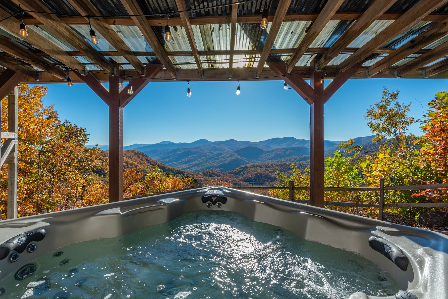 Aerial Mountain Views From Luxury Asheville Vacation Rental Hot Tub
