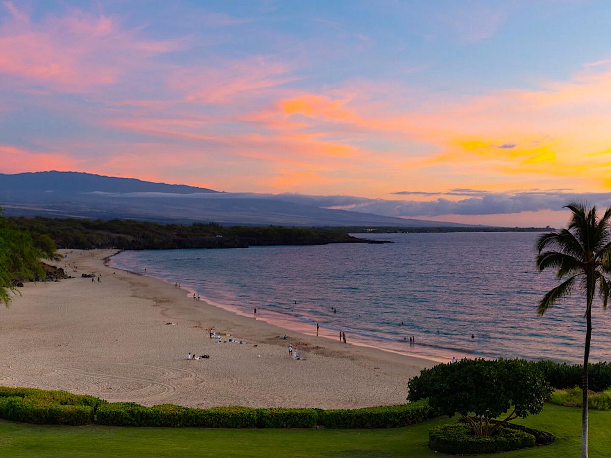 View of Ocean From Luxury Big Island Vacation Rental At Sunset