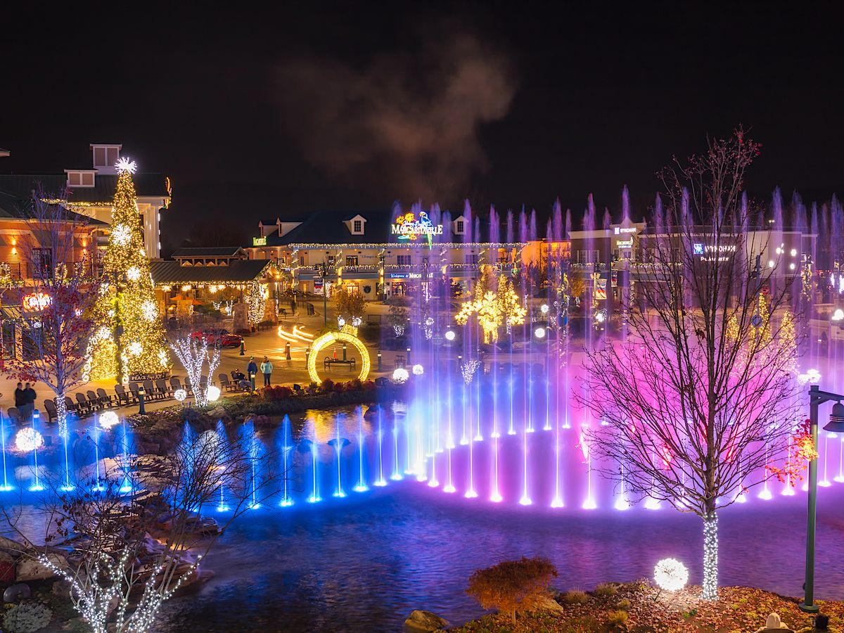 The island in Pigeon Forge Tennessee at Christmas