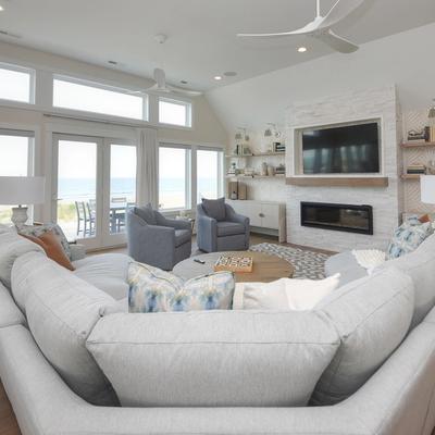 Living room with oceanfront views.