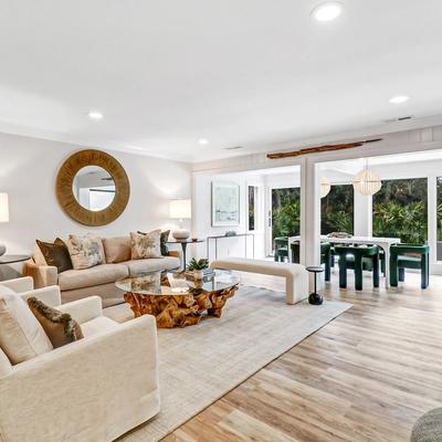 Open layout in 100 Fairway Lane Villa.