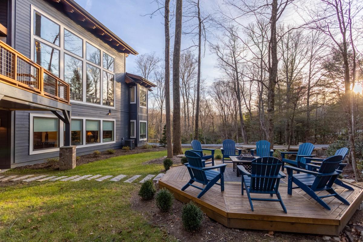 Exterior view of the outdoor living space.