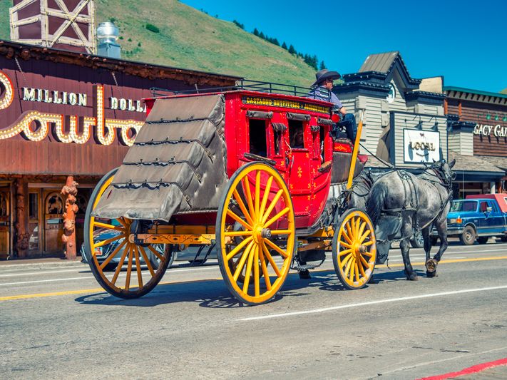 Jackson Hole Downtown with Horse and Carriage