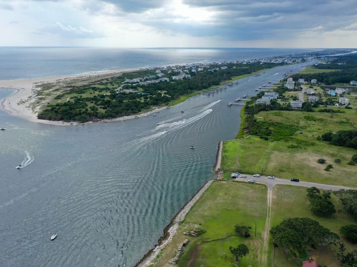 Aerial View of the East end of Holden Beach, NC