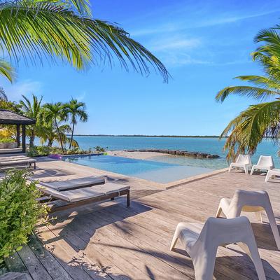 Private pool with ocean views.