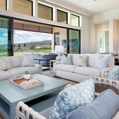 Open layout with living space and dining space.