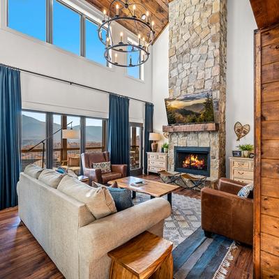 Living room with views at The Lodge.