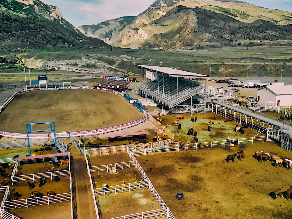 Aerial View of Cody Stampede and Rodeo Grounds in Cody Whyoming