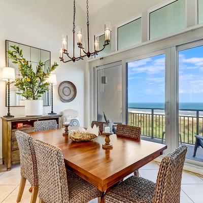 Dining Table With Ocean Views At An Amelia Island Luxury Condo Rental