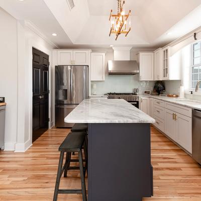 Modern kitchen in a Holden Beach vacation rental.