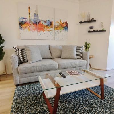 Bright and airy living space.