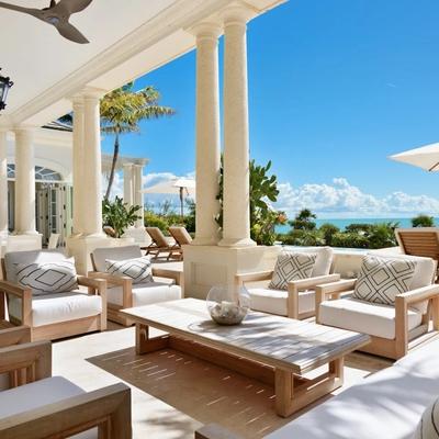 Exterior living space in a Turks and Caicos vacation rental.
