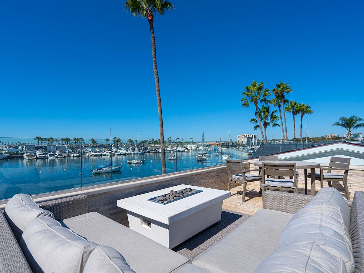 Panoramic Views Of Lido Sound From Rooftop Deck of A Luxury Newport Beach Vacation Rental