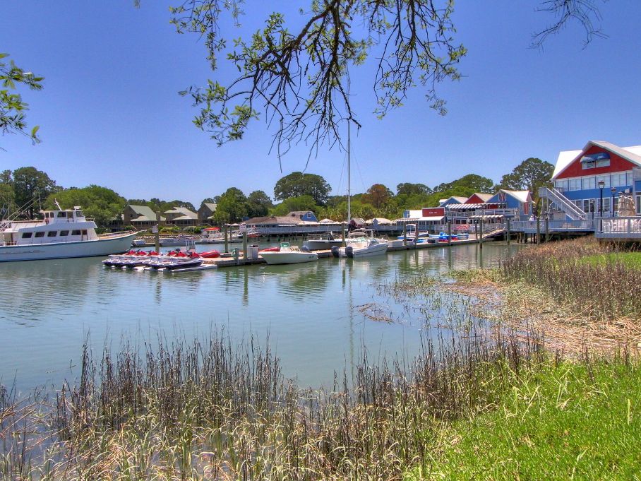 View of Marina and Boats on Hilton Head Island, SC