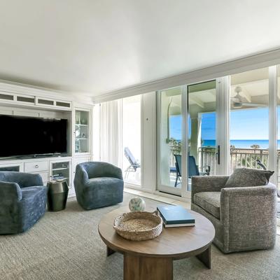 Living Room With Ocean Views In Luxury Amelia Island Condo Rental