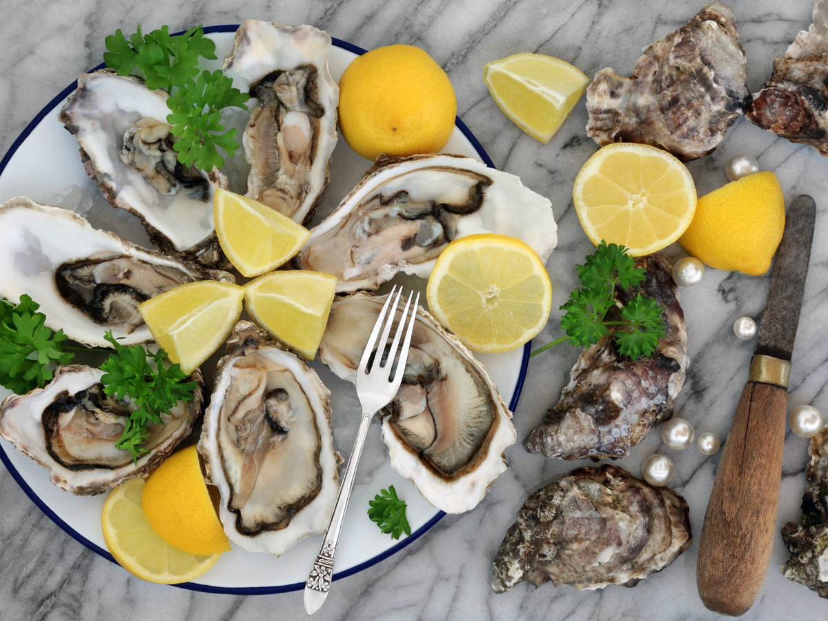 Raw Oysters on the Half Shell with Lemons and Parsley