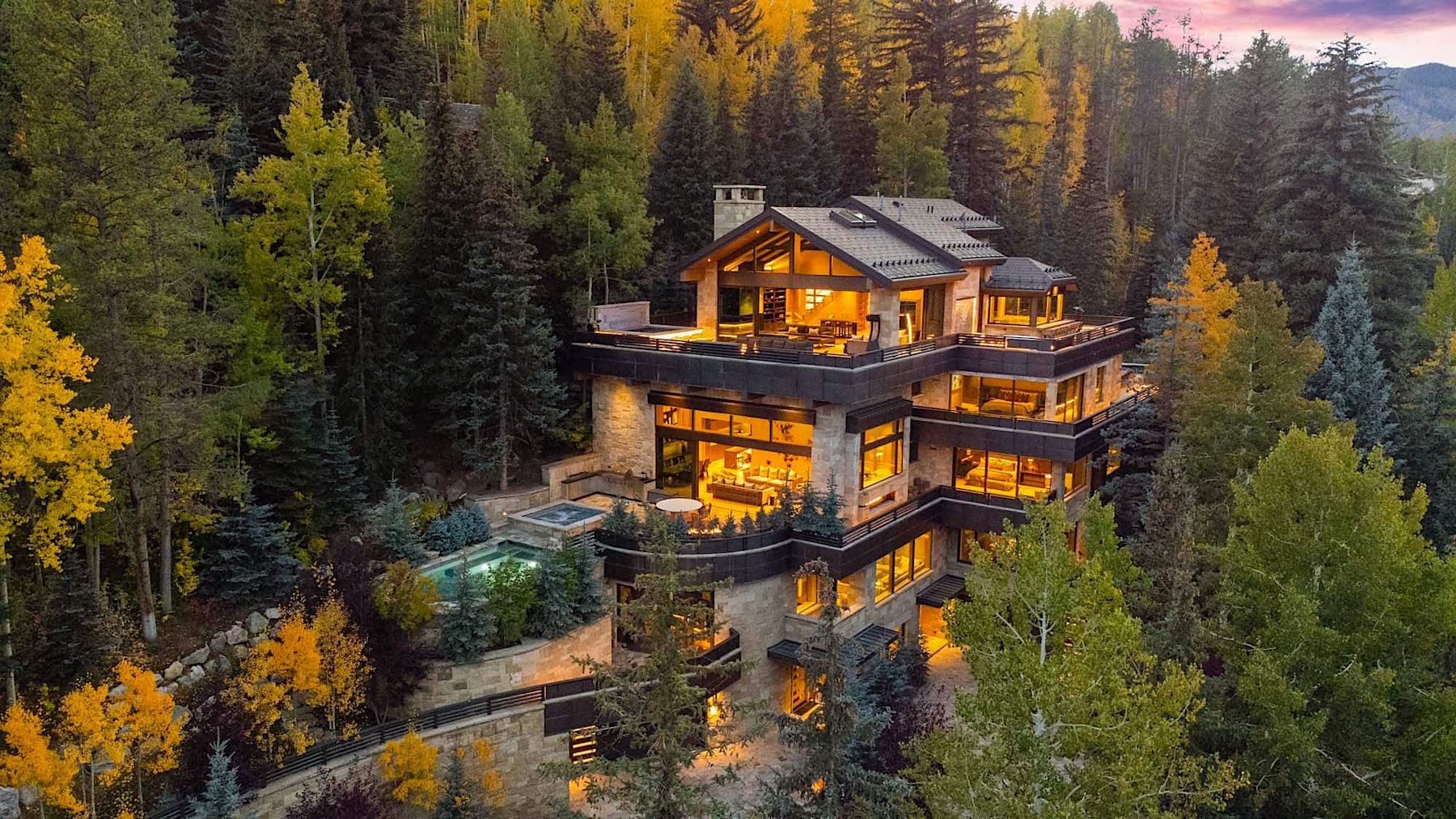 Aerial View of Large Luxury Vail Colorado Vacation Rental 