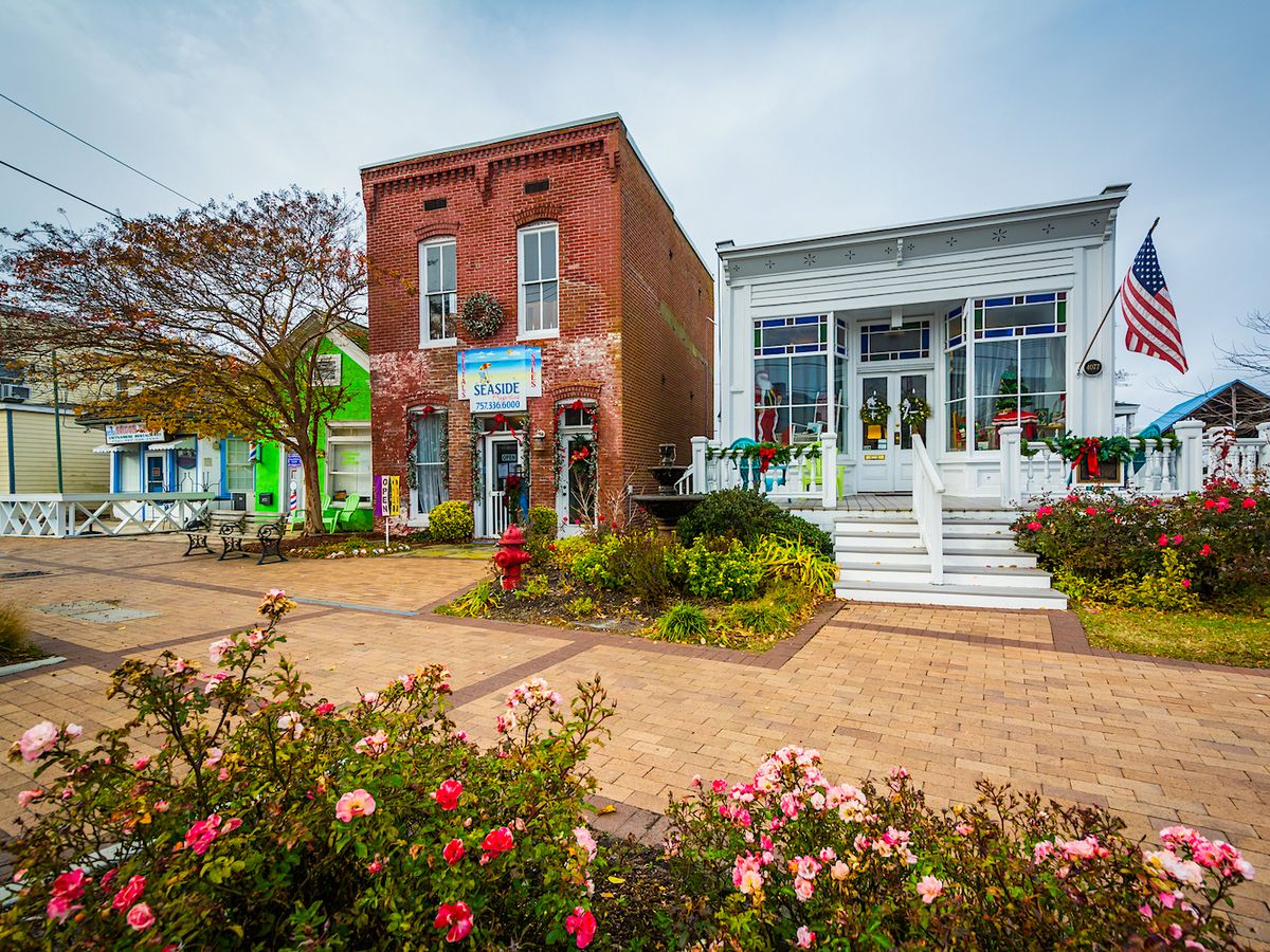 View of Shops in Downtown Chincoteague, VA