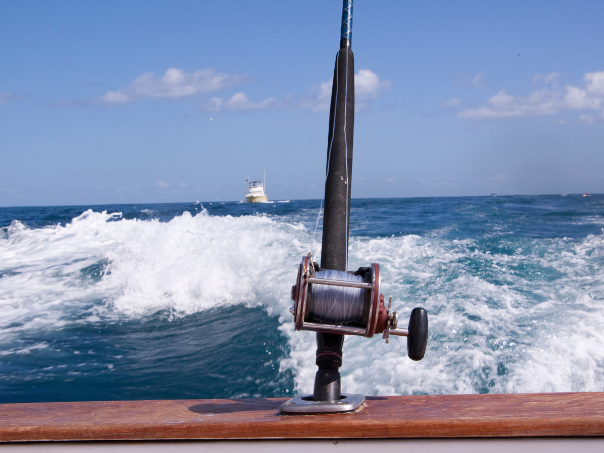 Fishing Pole on Fishing Charter off Gulf Shores Alabama
