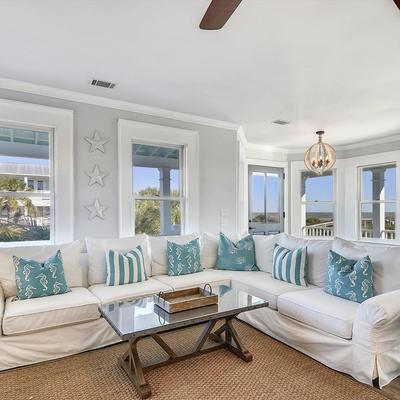 Living room in a Tybee Island vacation rental.