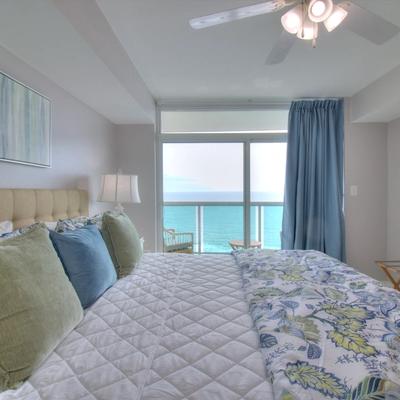 View from primary bedroom in a Myrtle Beach vacation rental.