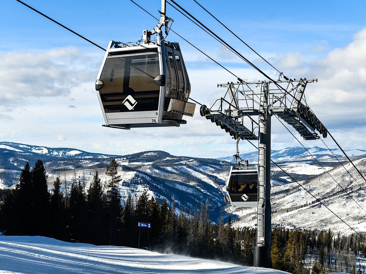 Vail Ski Resort Gondola With Views of Surrounding Rocky Mountains