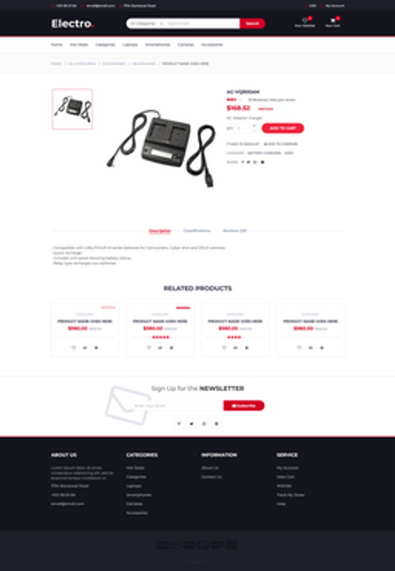 Product detail page