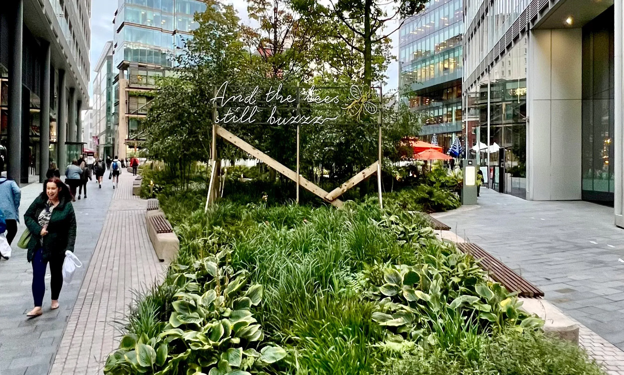 And the bees still buzz. Art and light installation