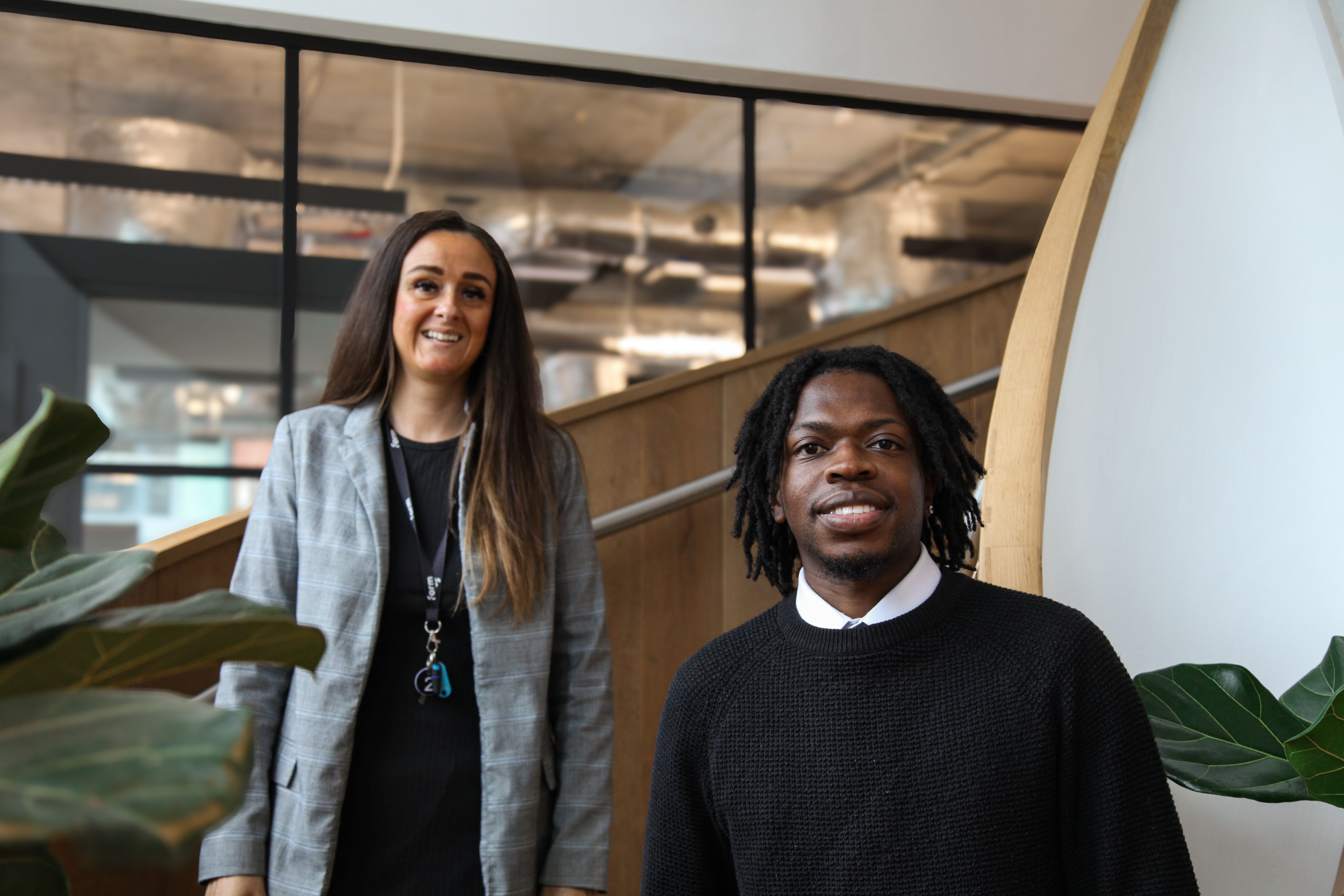 Andrea and Ademola in XYZ Building, Spinningfields