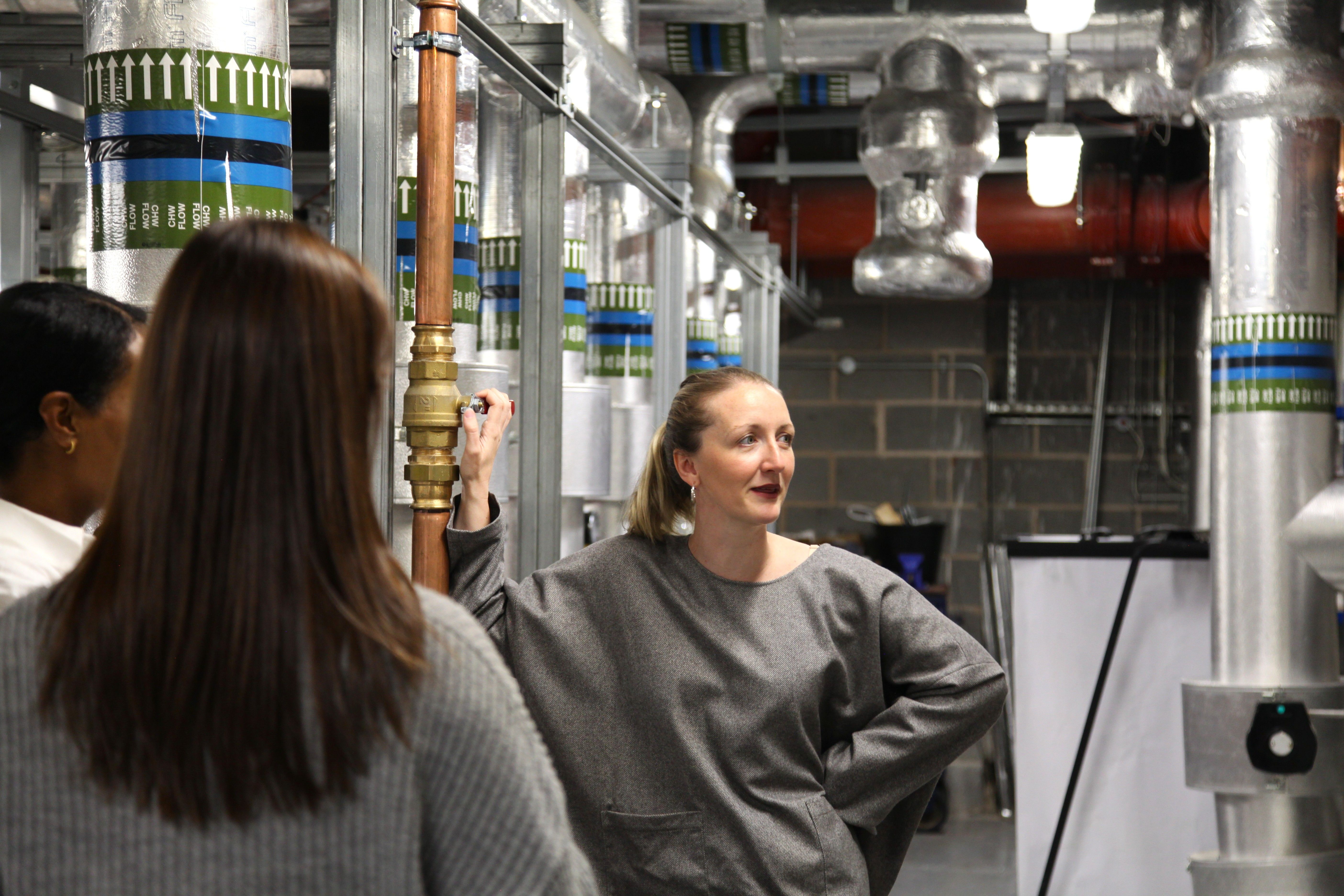 Amy in the Plant Room in No. 1 Spinningfields
