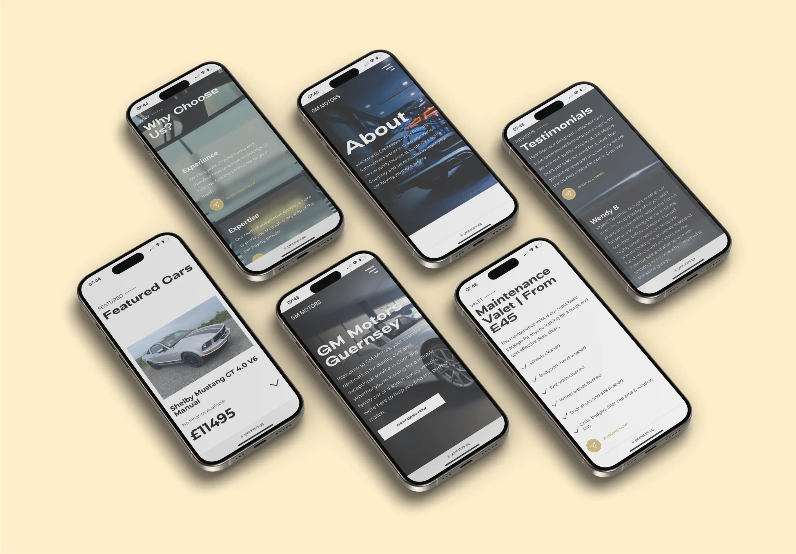 Gm Motors Website Mobile Mockups