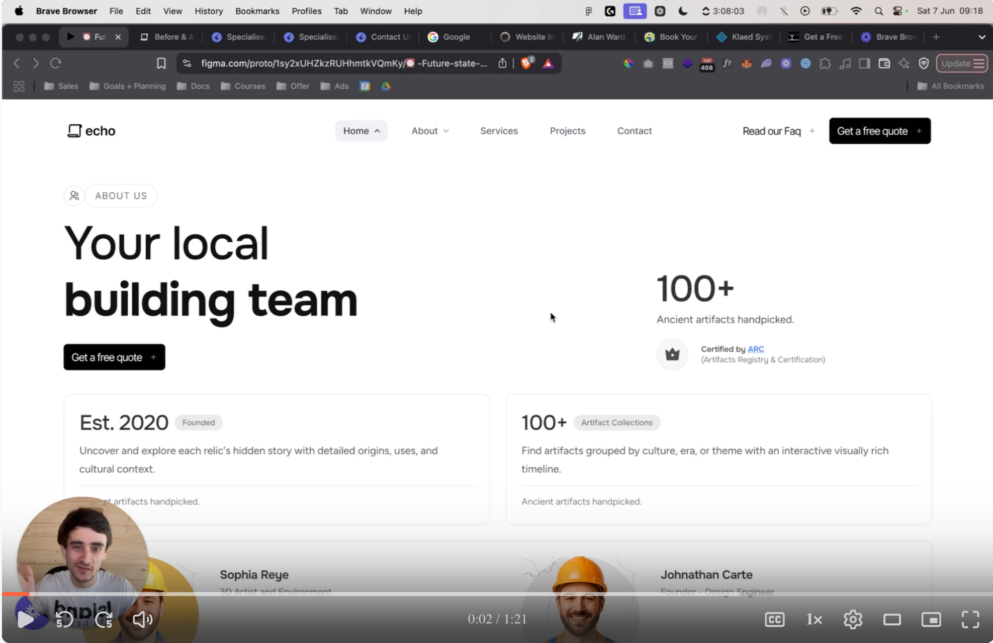 Screenshot of Jordan auditing a site