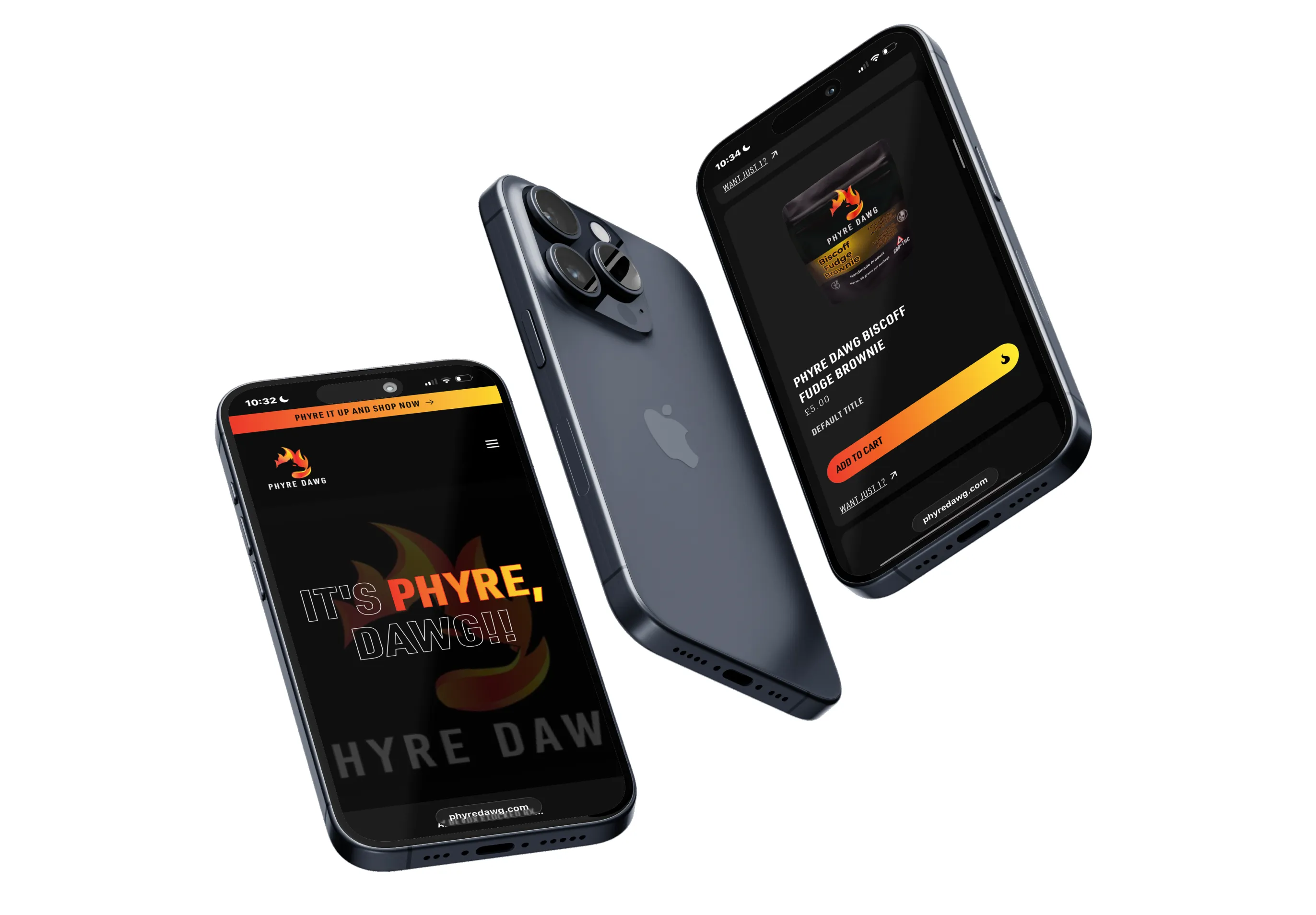 Phyre Dawg website iphone mockup
