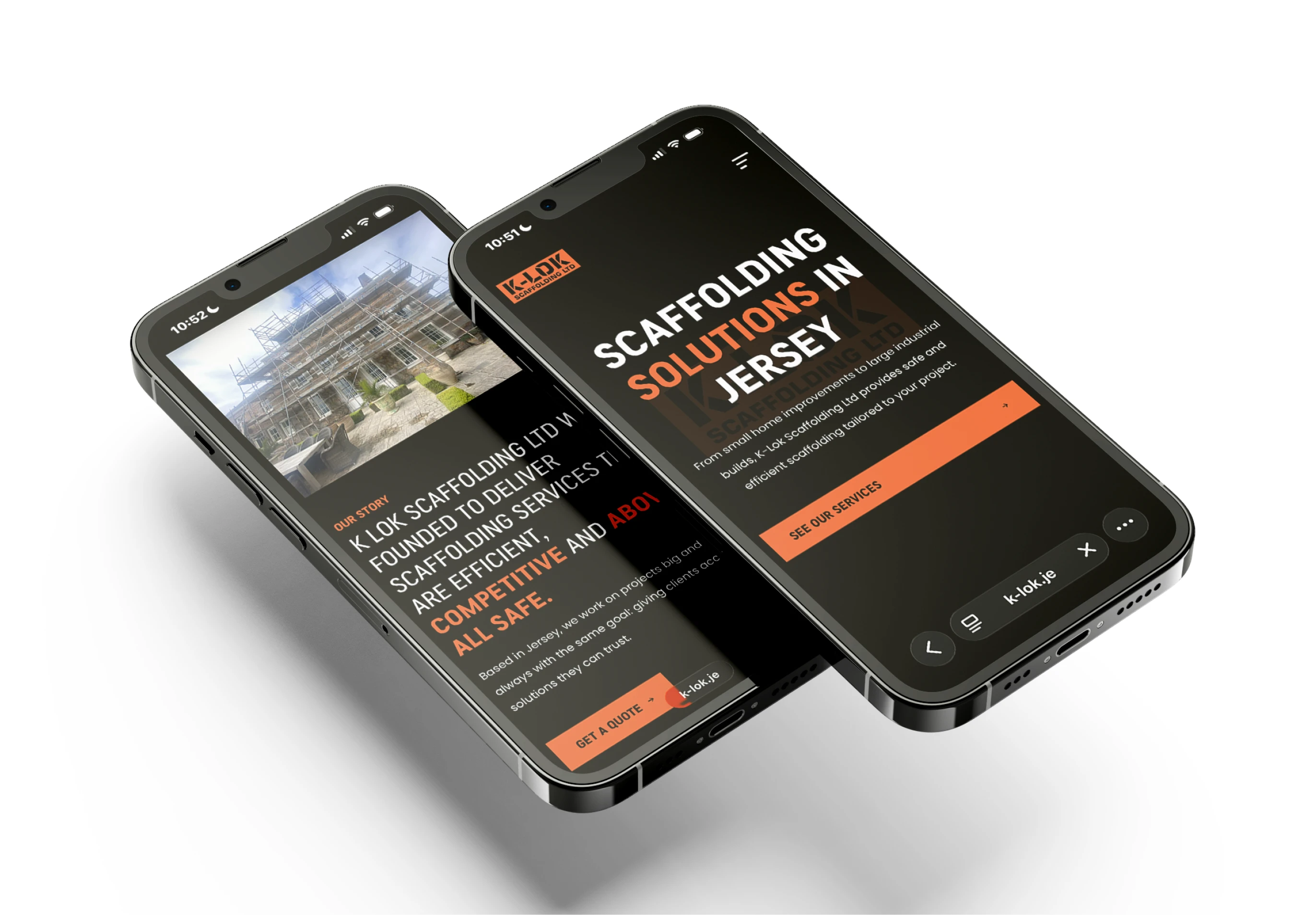 K Lok Scaffolding Website Mockup IPhones