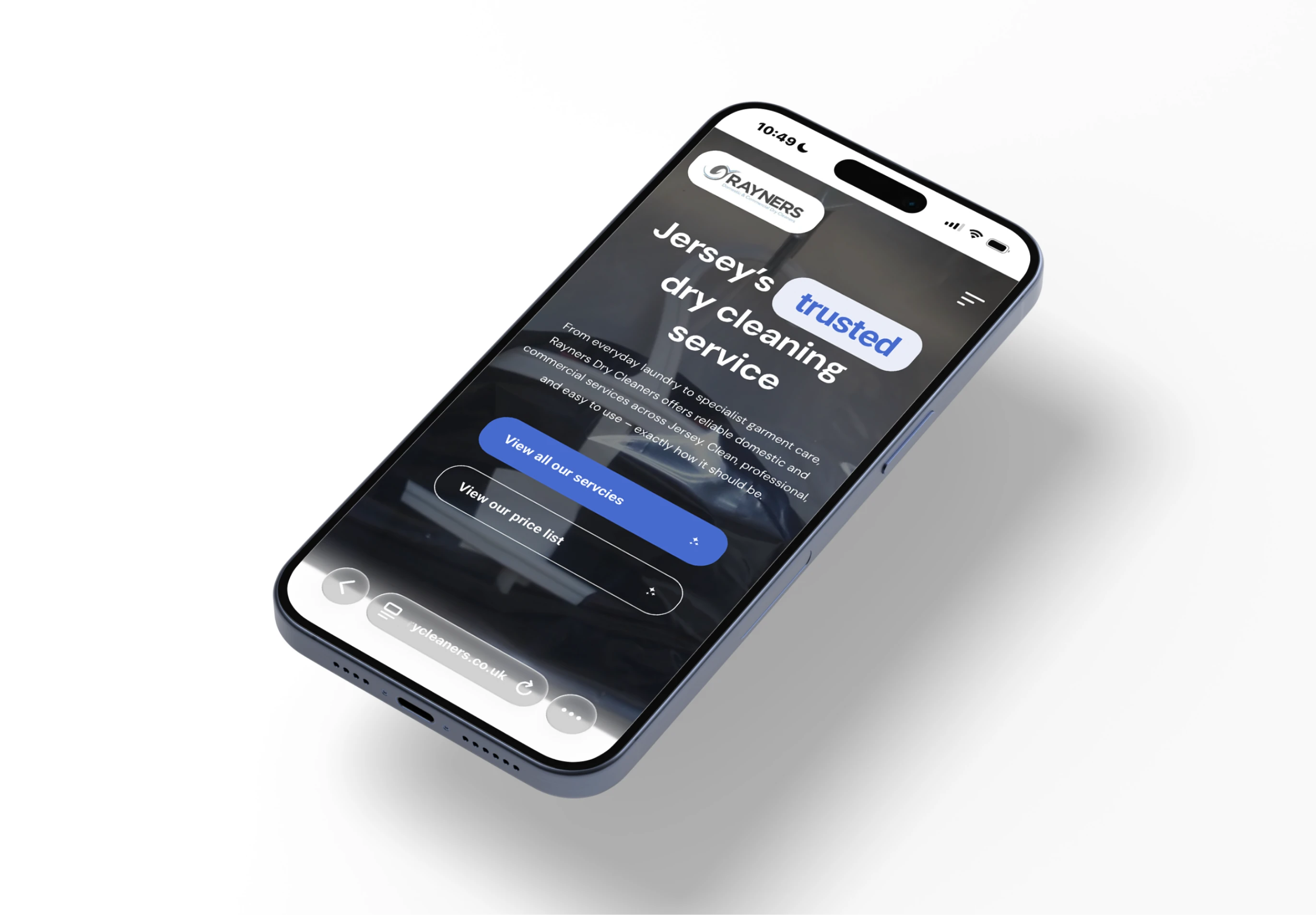 Rayners Dry Cleaners Website Mockup