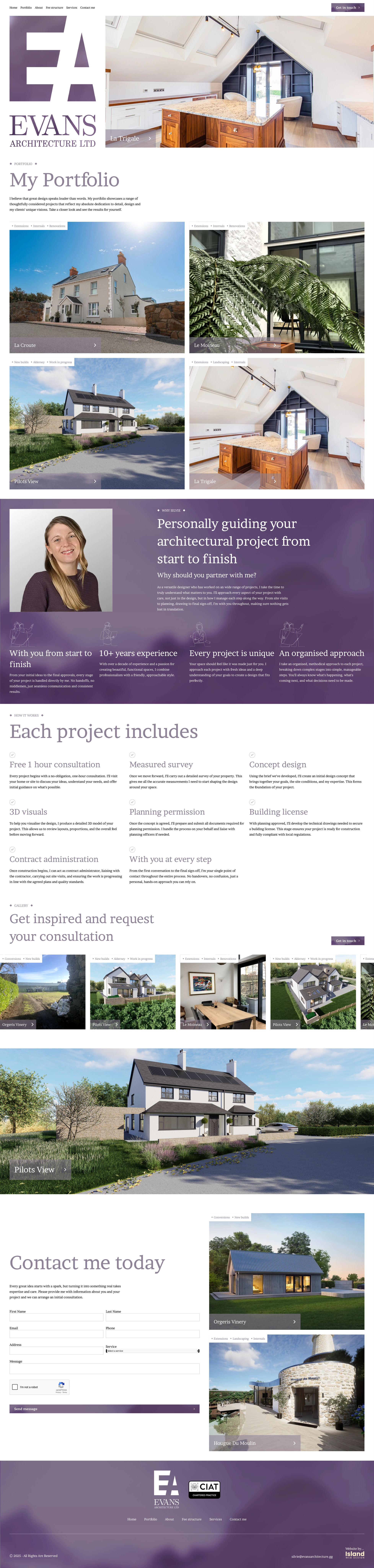 Evans Architecture Mockup