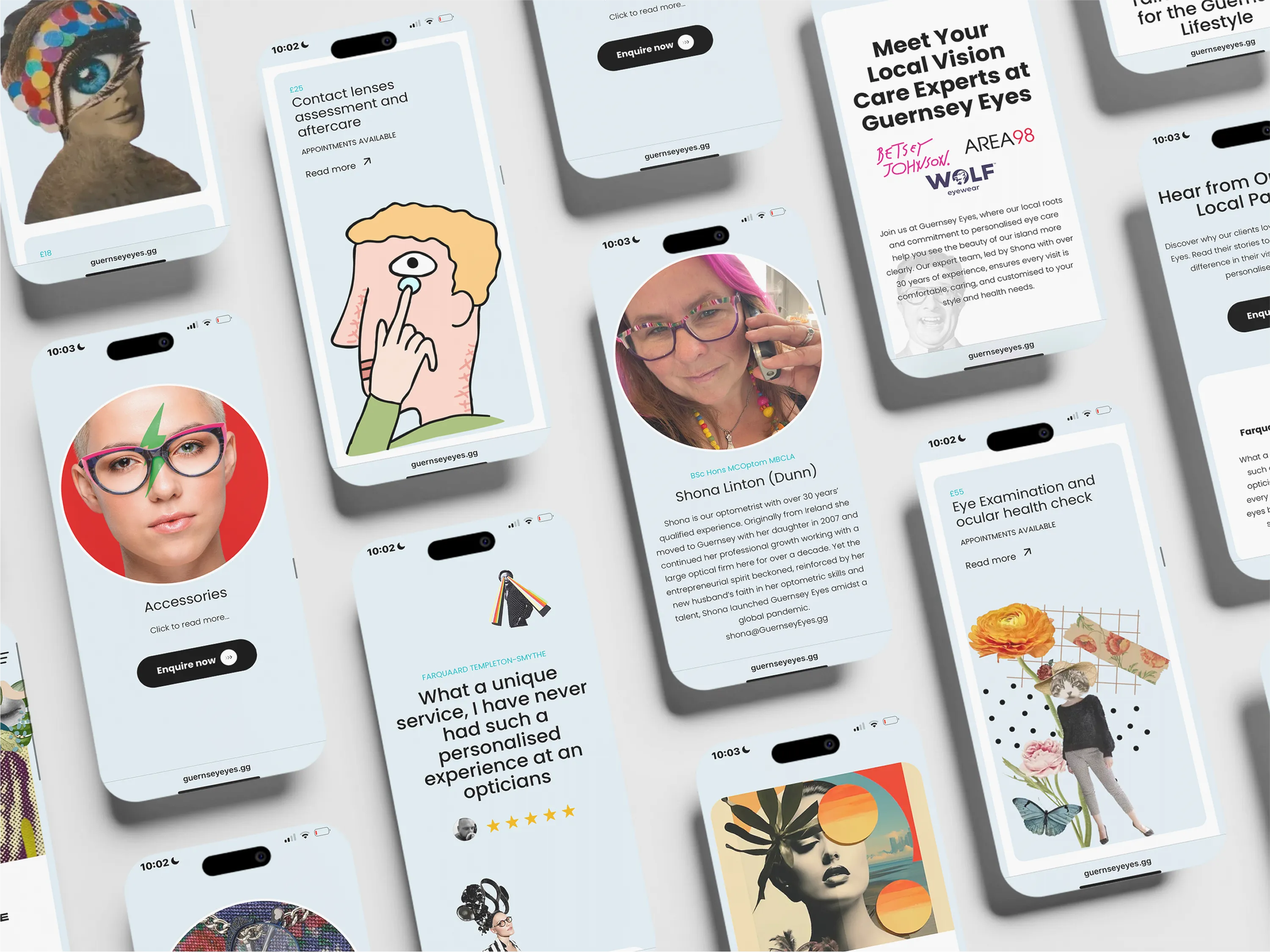Guernsey Eyes Multiple IPhone Screens MockUp
