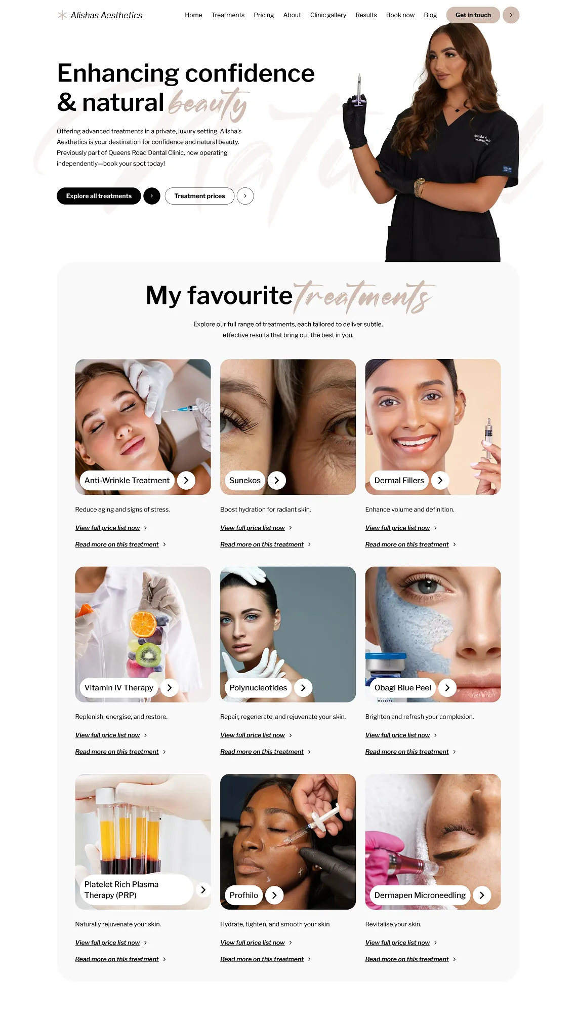 Alishas Aesthetics Full Page Screenshot