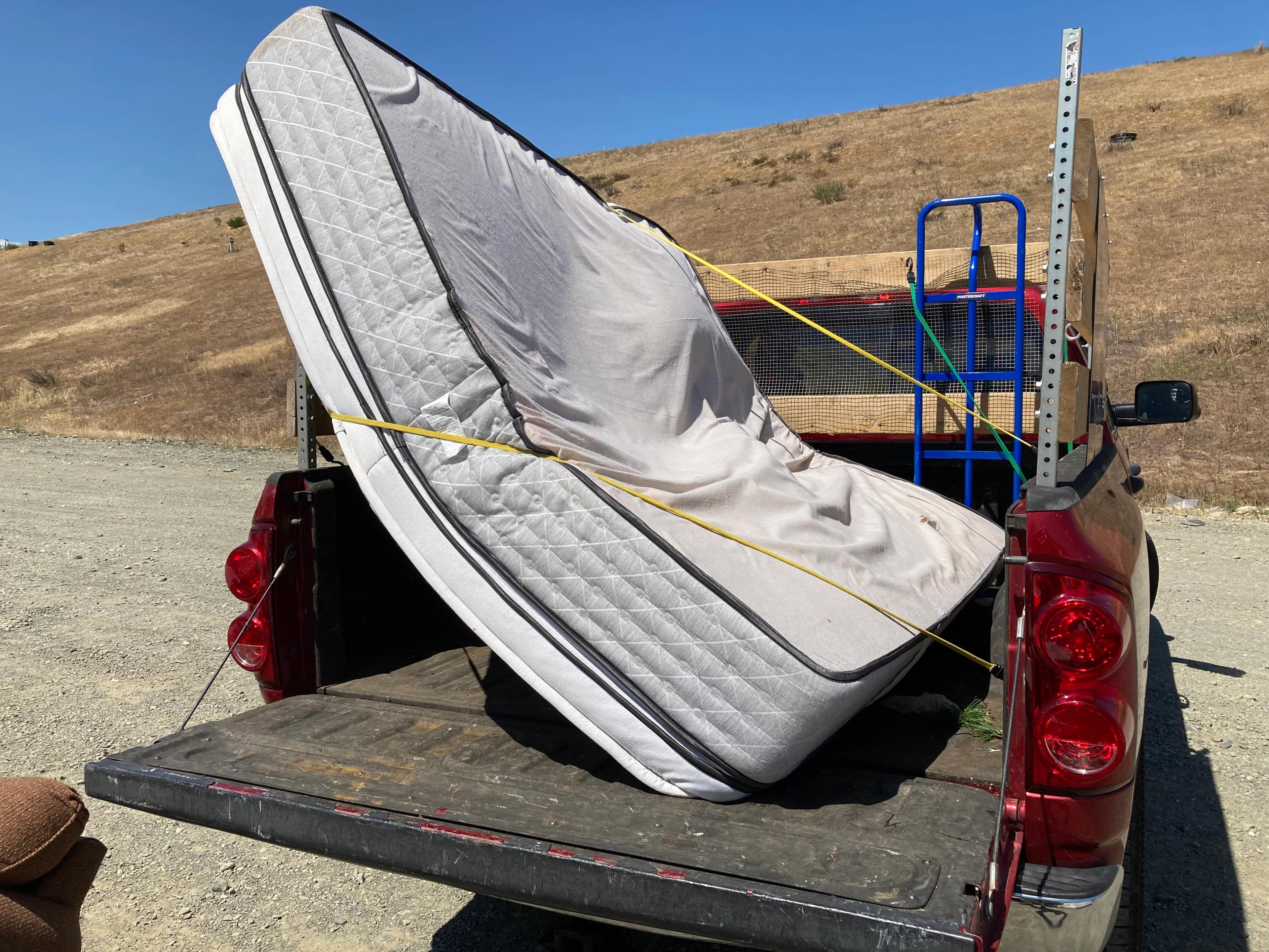 King mattress loaded in our truck