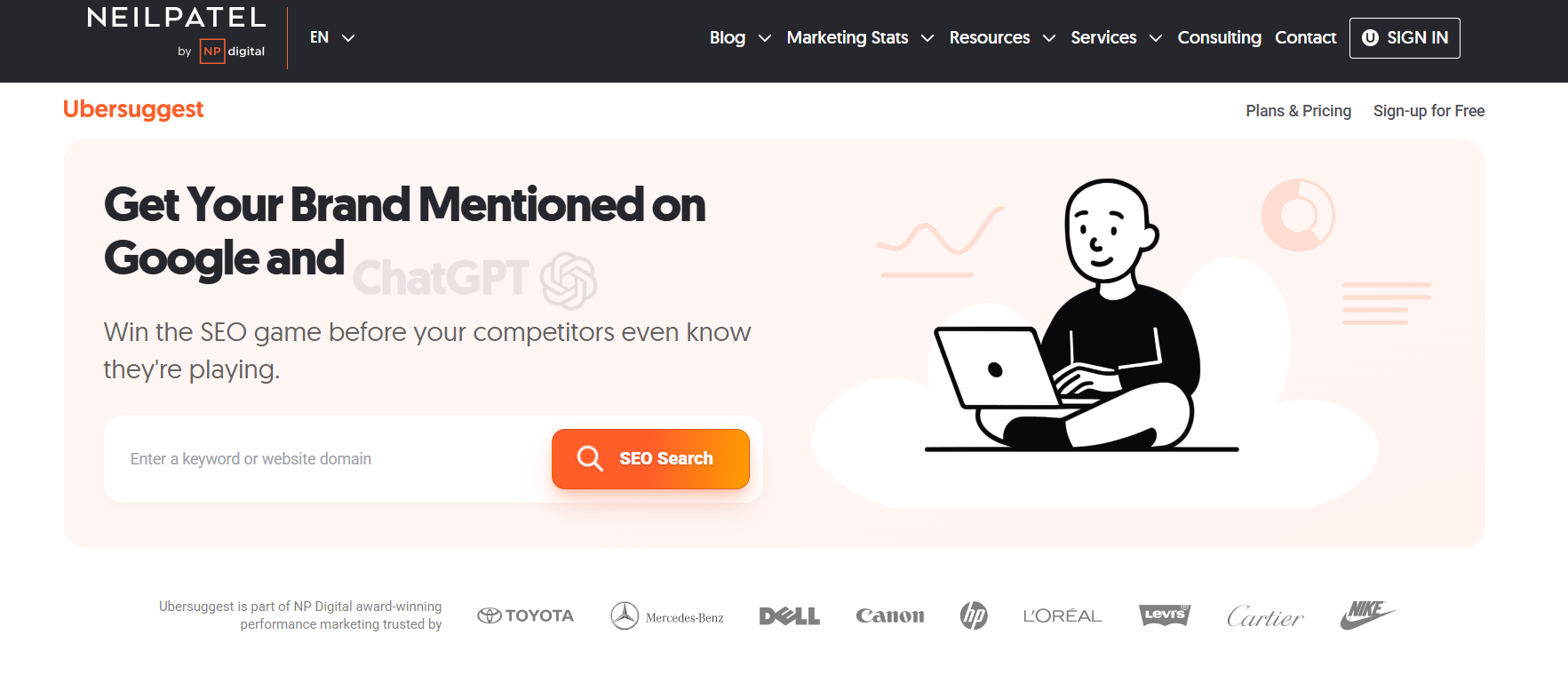 Ubersuggest keyword overview, the cheapest paid Ahrefs alternative with a lifetime plan