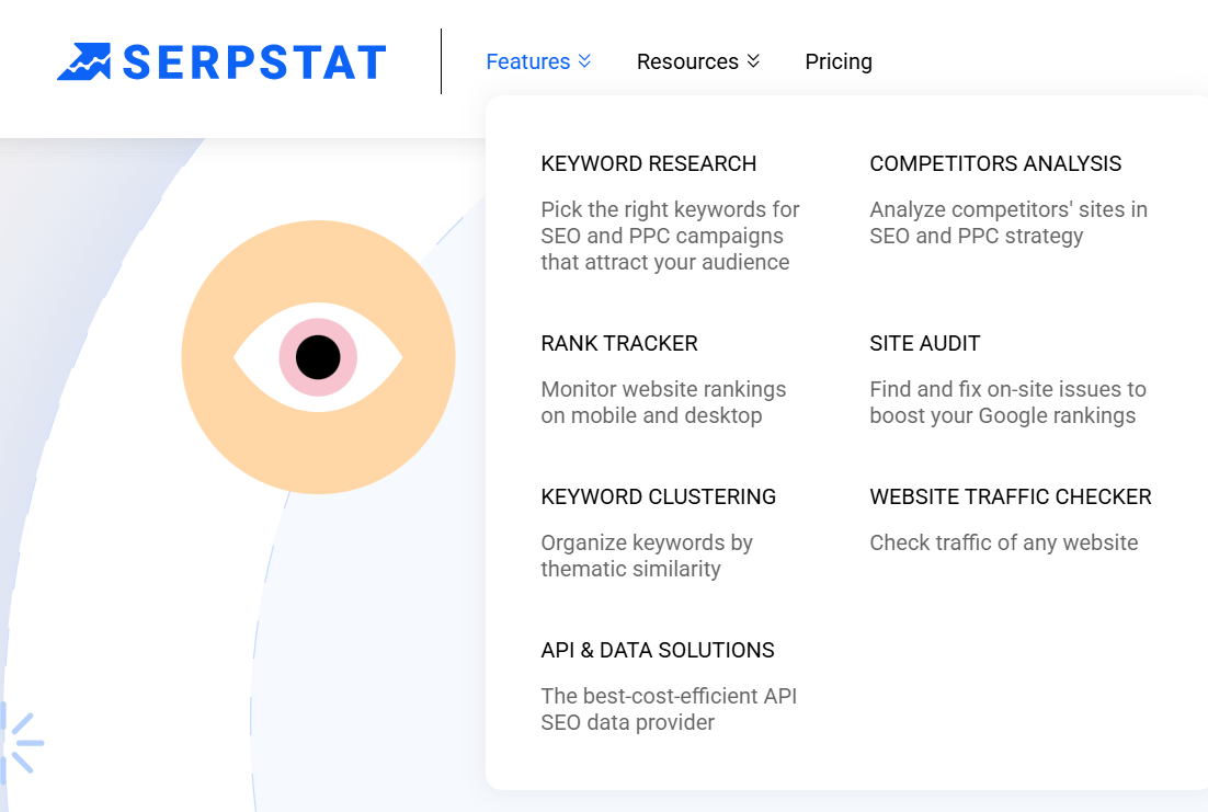 Serpstat keyword research interface, a budget Ahrefs alternative for small teams