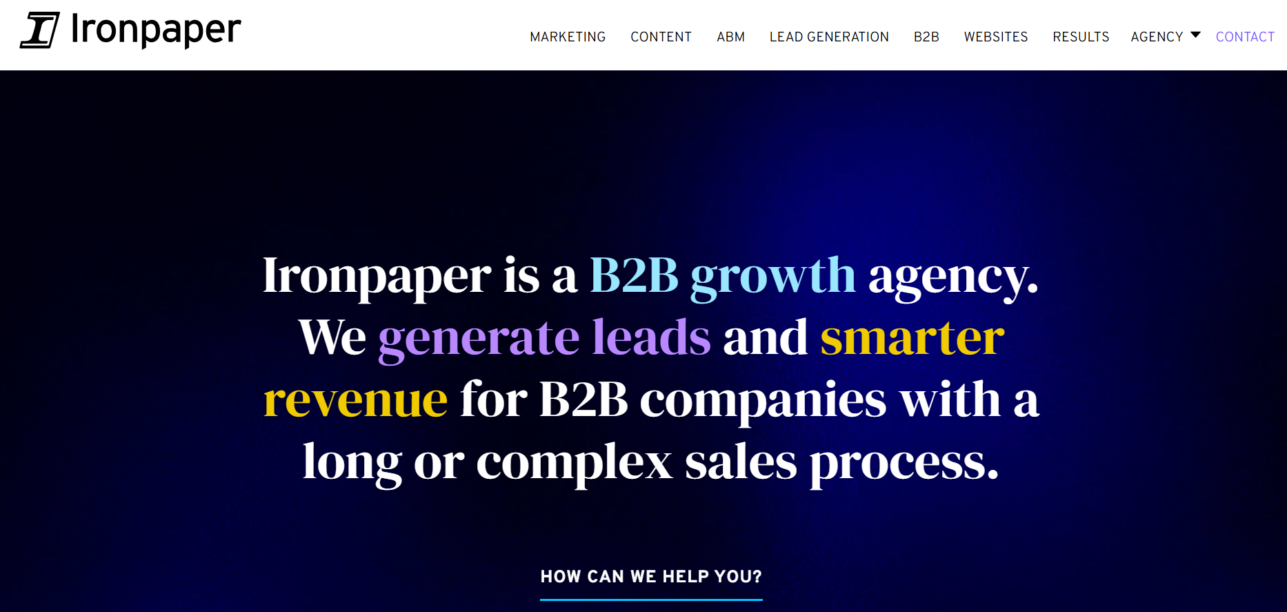 Ironpaper, a B2B content marketing agency for long sales cycles