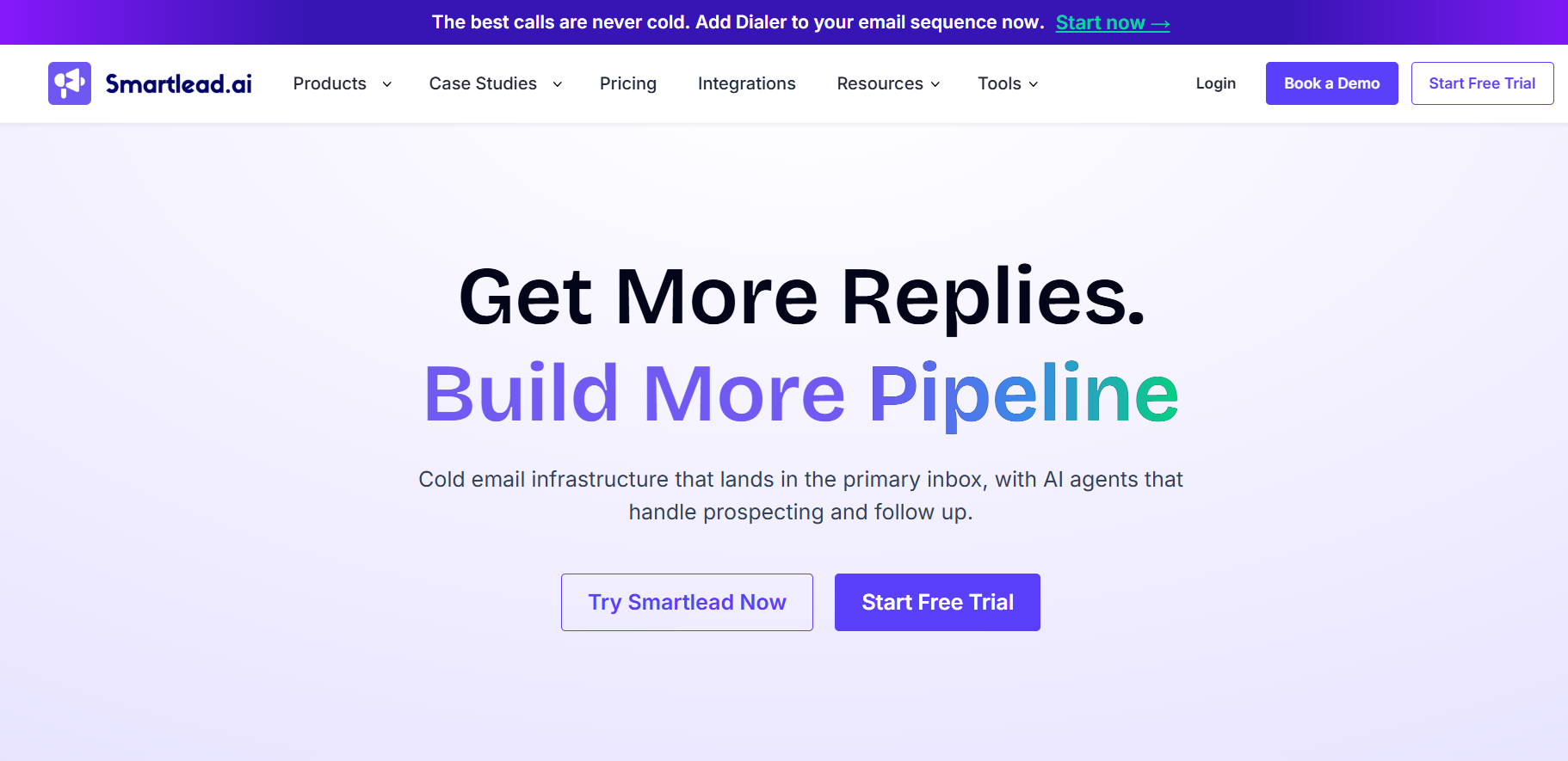 Smartlead cold email outreach dashboard with unlimited mailboxes and deliverability analytics