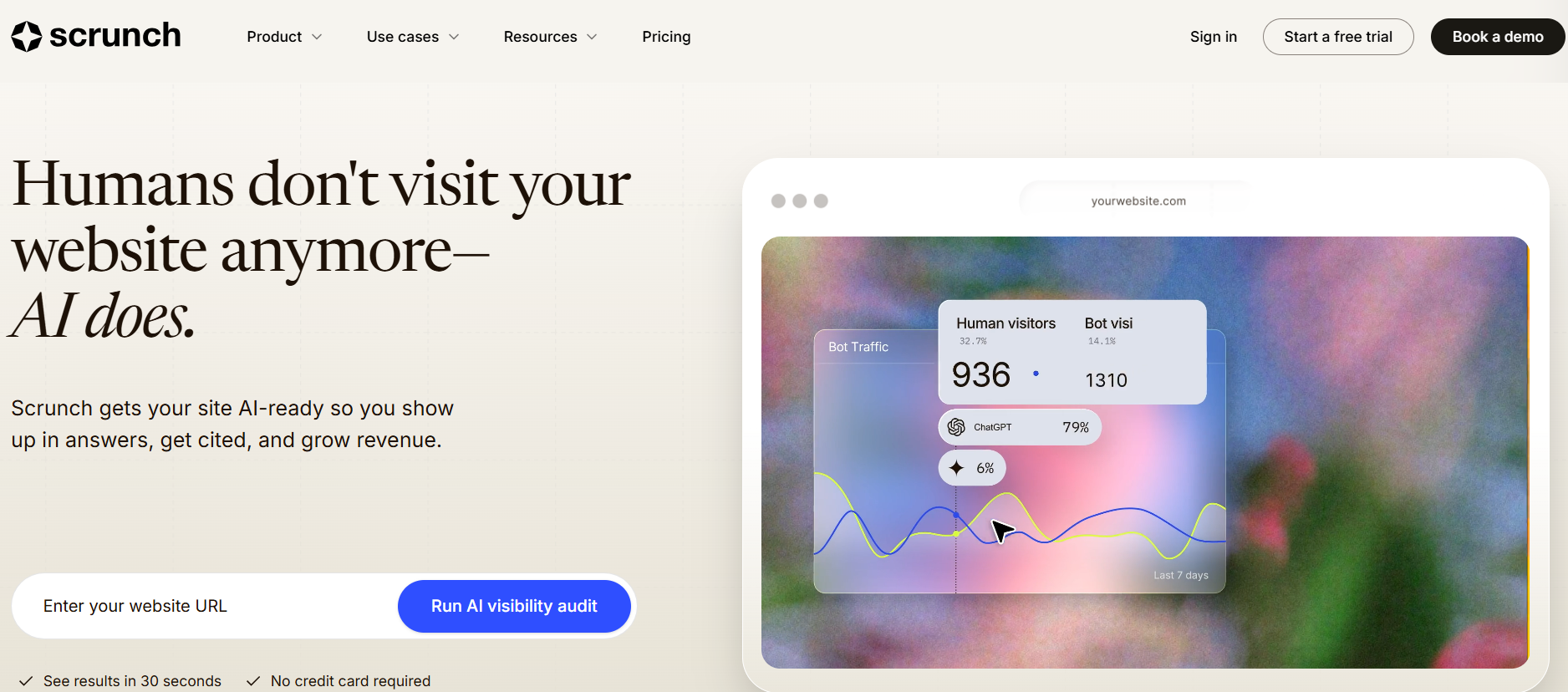 Scrunch AEO tool monitoring AI search and serving AI-ready content to answer engines