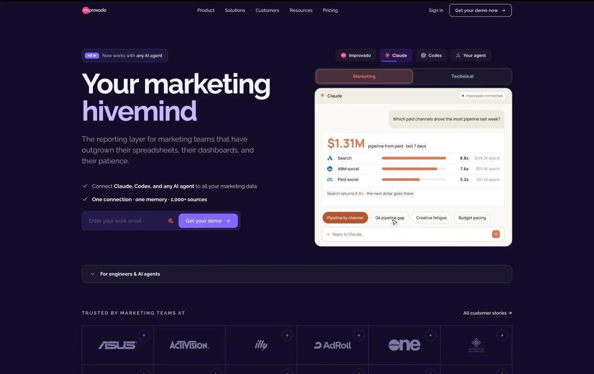 Improvado homepage