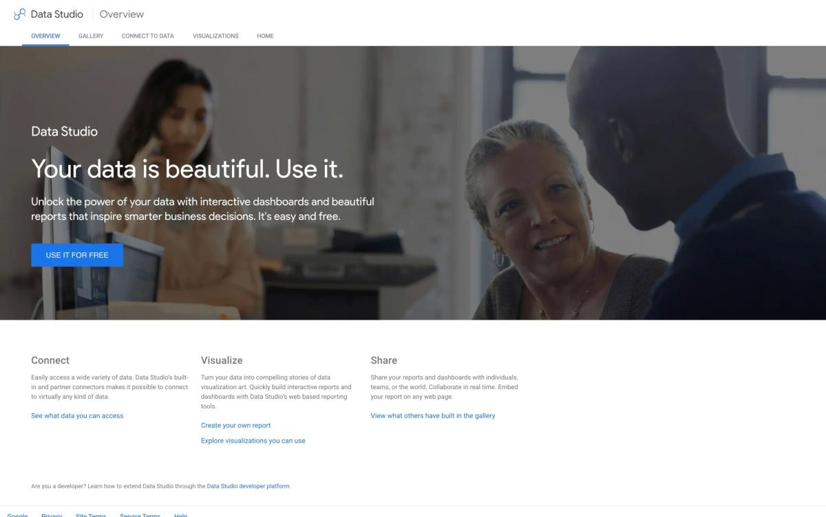 data studio website screenshot